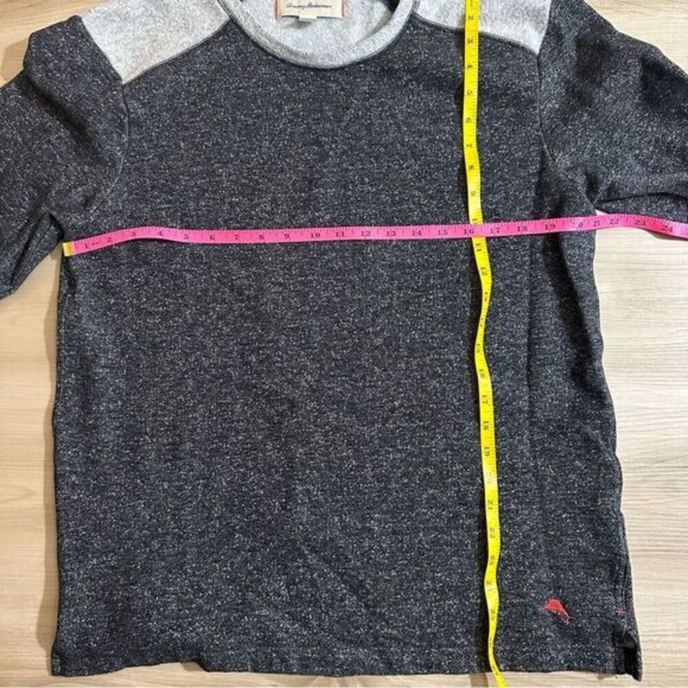 Tommy Bahama Pullover Mens L Gray Raglan Marled Long Sleeve Sweatshirt Crew Neck - Picture 10 of 12